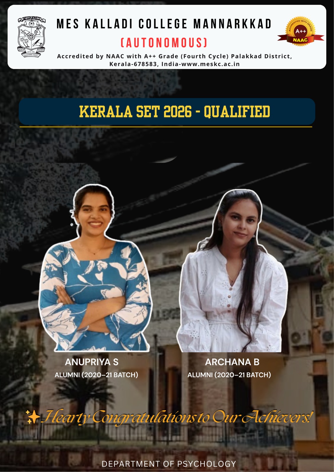 Kerala SET exam Qualified