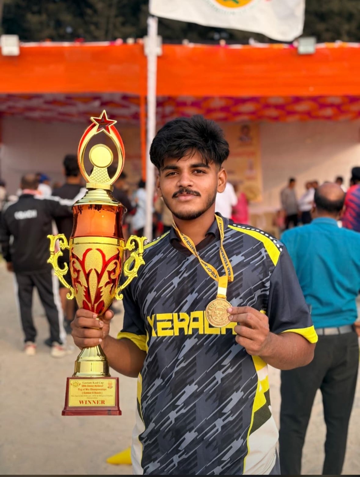 Muhammed Anshad MK  First year BCOM CA  National Tug of War Gold medalist